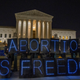WASHINGTON, DC - NOVEMBER 30: Activists Hold Light Brigade Urging 'Abortion Is Essential at the Supreme Court on November 30, 2021 in Washington, DC. (Photo by Tasos Katopodis/Getty Images for UltraViolet)